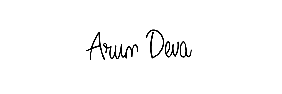 You should practise on your own different ways (Angelique-Rose-font-FFP) to write your name (Arun Deva) in signature. don't let someone else do it for you. Arun Deva signature style 5 images and pictures png