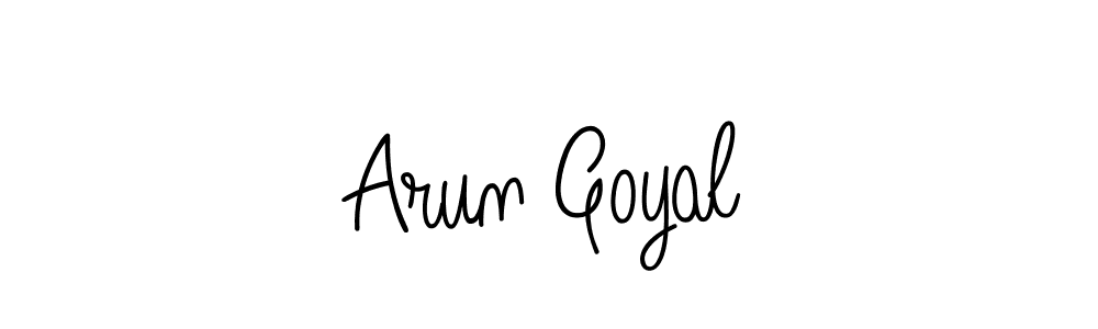 You should practise on your own different ways (Angelique-Rose-font-FFP) to write your name (Arun Goyal) in signature. don't let someone else do it for you. Arun Goyal signature style 5 images and pictures png