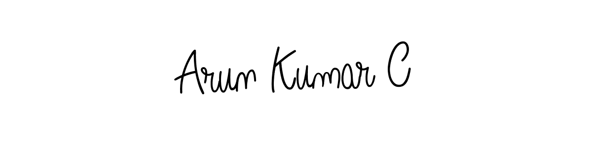 You should practise on your own different ways (Angelique-Rose-font-FFP) to write your name (Arun Kumar C) in signature. don't let someone else do it for you. Arun Kumar C signature style 5 images and pictures png