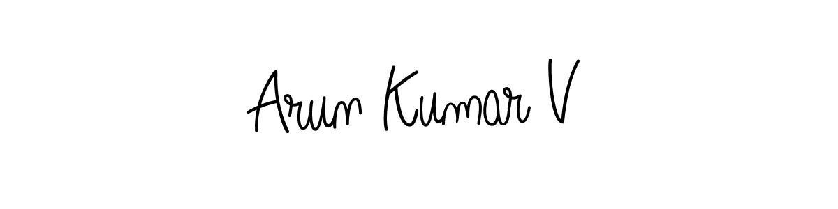 Design your own signature with our free online signature maker. With this signature software, you can create a handwritten (Angelique-Rose-font-FFP) signature for name Arun Kumar V. Arun Kumar V signature style 5 images and pictures png