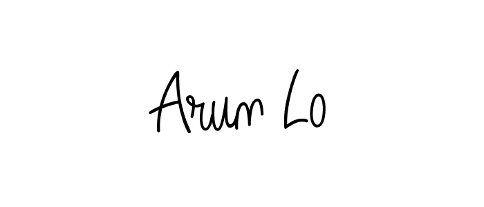 How to make Arun Lo name signature. Use Angelique-Rose-font-FFP style for creating short signs online. This is the latest handwritten sign. Arun Lo signature style 5 images and pictures png