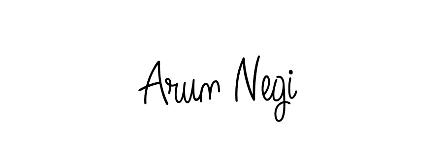 Use a signature maker to create a handwritten signature online. With this signature software, you can design (Angelique-Rose-font-FFP) your own signature for name Arun Negi. Arun Negi signature style 5 images and pictures png