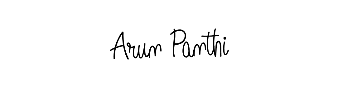 You should practise on your own different ways (Angelique-Rose-font-FFP) to write your name (Arun Panthi) in signature. don't let someone else do it for you. Arun Panthi signature style 5 images and pictures png