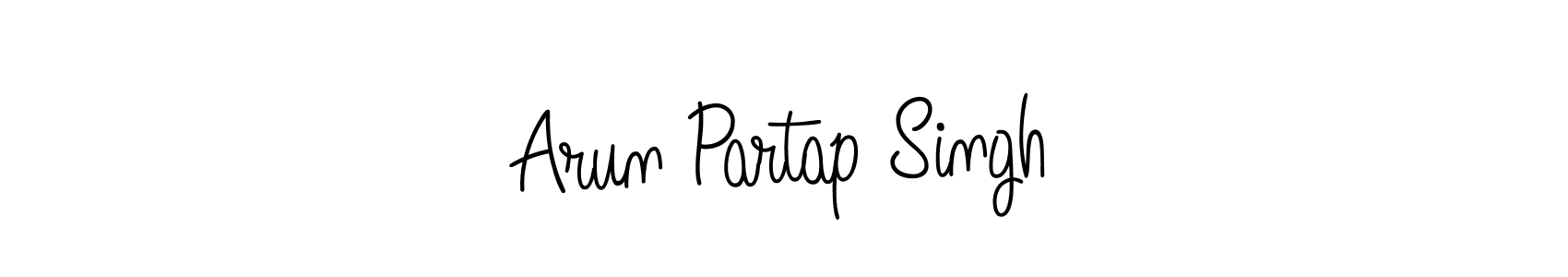 You should practise on your own different ways (Angelique-Rose-font-FFP) to write your name (Arun Partap Singh) in signature. don't let someone else do it for you. Arun Partap Singh signature style 5 images and pictures png