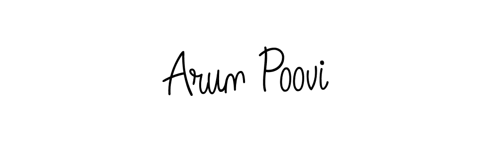 Create a beautiful signature design for name Arun Poovi. With this signature (Angelique-Rose-font-FFP) fonts, you can make a handwritten signature for free. Arun Poovi signature style 5 images and pictures png