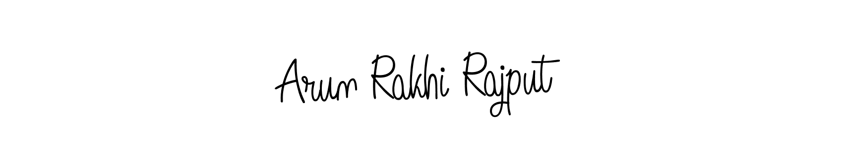 Make a beautiful signature design for name Arun Rakhi Rajput. With this signature (Angelique-Rose-font-FFP) style, you can create a handwritten signature for free. Arun Rakhi Rajput signature style 5 images and pictures png