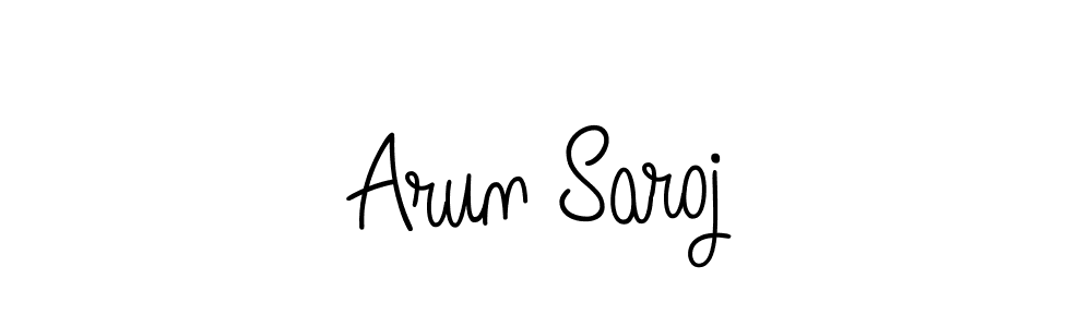 Use a signature maker to create a handwritten signature online. With this signature software, you can design (Angelique-Rose-font-FFP) your own signature for name Arun Saroj. Arun Saroj signature style 5 images and pictures png