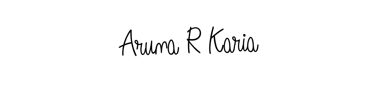 Create a beautiful signature design for name Aruna R Karia. With this signature (Angelique-Rose-font-FFP) fonts, you can make a handwritten signature for free. Aruna R Karia signature style 5 images and pictures png