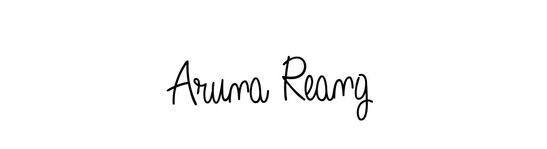 You should practise on your own different ways (Angelique-Rose-font-FFP) to write your name (Aruna Reang) in signature. don't let someone else do it for you. Aruna Reang signature style 5 images and pictures png