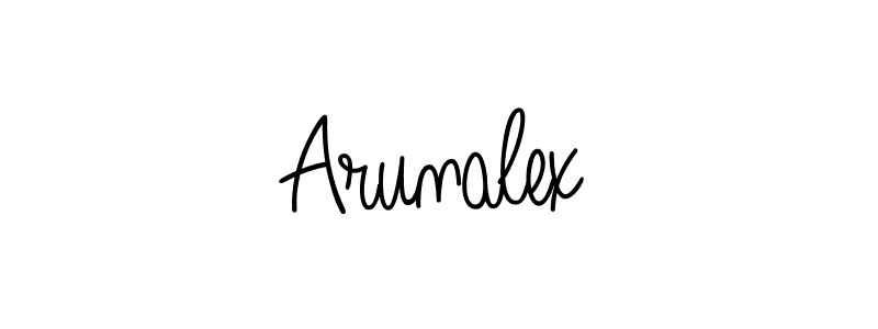 Arunalex stylish signature style. Best Handwritten Sign (Angelique-Rose-font-FFP) for my name. Handwritten Signature Collection Ideas for my name Arunalex. Arunalex signature style 5 images and pictures png