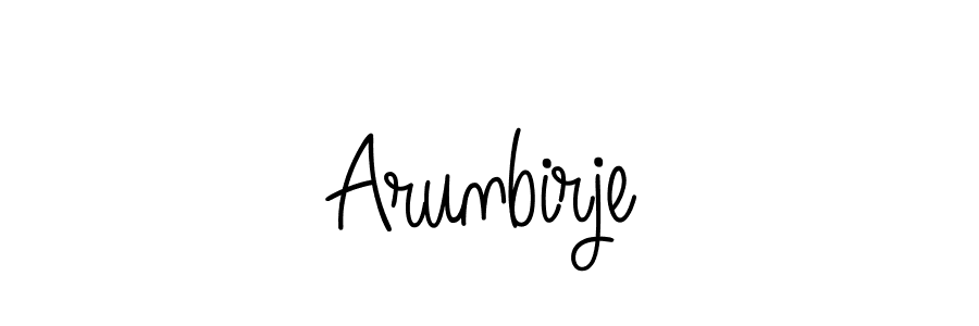 Make a beautiful signature design for name Arunbirje. With this signature (Angelique-Rose-font-FFP) style, you can create a handwritten signature for free. Arunbirje signature style 5 images and pictures png