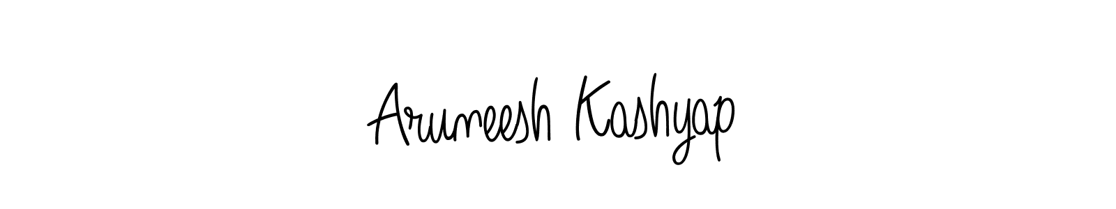 Use a signature maker to create a handwritten signature online. With this signature software, you can design (Angelique-Rose-font-FFP) your own signature for name Aruneesh Kashyap. Aruneesh Kashyap signature style 5 images and pictures png