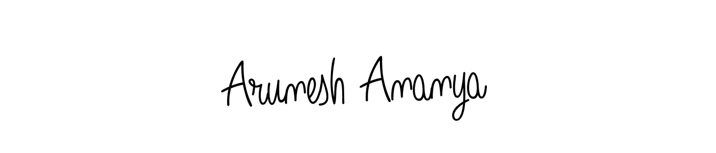 The best way (Angelique-Rose-font-FFP) to make a short signature is to pick only two or three words in your name. The name Arunesh Ananya include a total of six letters. For converting this name. Arunesh Ananya signature style 5 images and pictures png