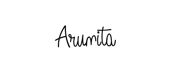 You should practise on your own different ways (Angelique-Rose-font-FFP) to write your name (Arunita) in signature. don't let someone else do it for you. Arunita signature style 5 images and pictures png