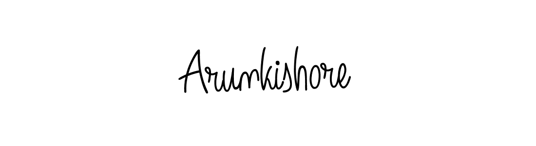 Use a signature maker to create a handwritten signature online. With this signature software, you can design (Angelique-Rose-font-FFP) your own signature for name Arunkishore. Arunkishore signature style 5 images and pictures png