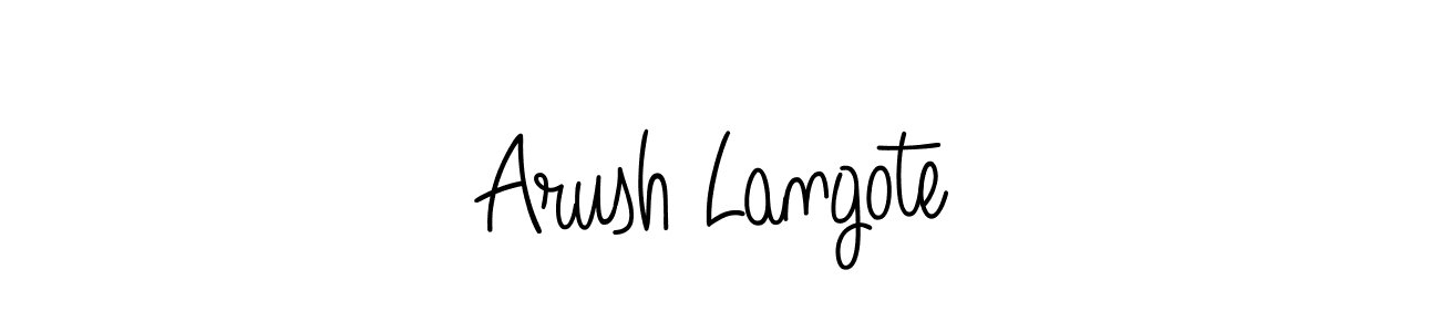How to make Arush Langote name signature. Use Angelique-Rose-font-FFP style for creating short signs online. This is the latest handwritten sign. Arush Langote signature style 5 images and pictures png