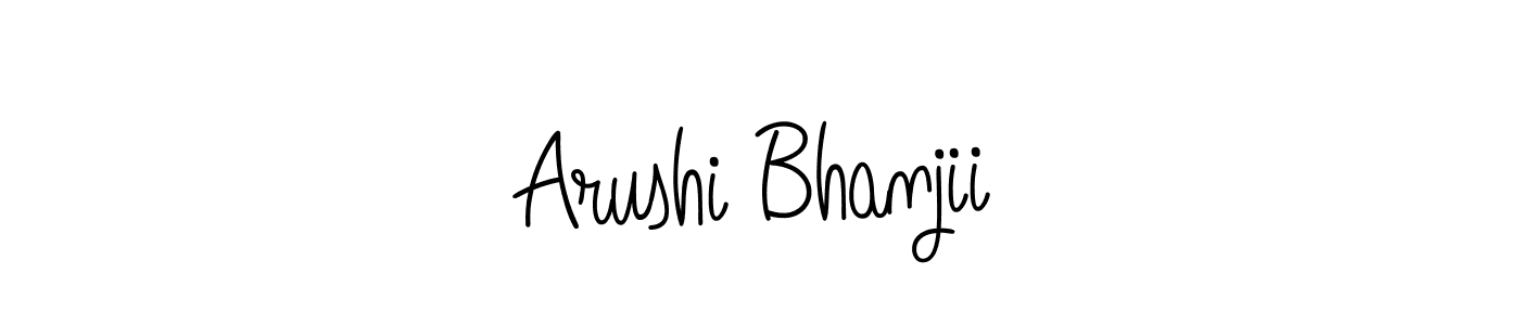Use a signature maker to create a handwritten signature online. With this signature software, you can design (Angelique-Rose-font-FFP) your own signature for name Arushi Bhanjii. Arushi Bhanjii signature style 5 images and pictures png