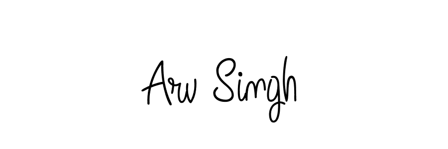 Use a signature maker to create a handwritten signature online. With this signature software, you can design (Angelique-Rose-font-FFP) your own signature for name Arv Singh. Arv Singh signature style 5 images and pictures png