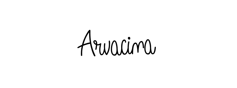 Use a signature maker to create a handwritten signature online. With this signature software, you can design (Angelique-Rose-font-FFP) your own signature for name Arvacina. Arvacina signature style 5 images and pictures png