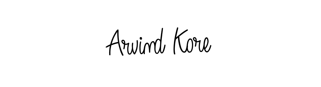 How to make Arvind Kore name signature. Use Angelique-Rose-font-FFP style for creating short signs online. This is the latest handwritten sign. Arvind Kore signature style 5 images and pictures png