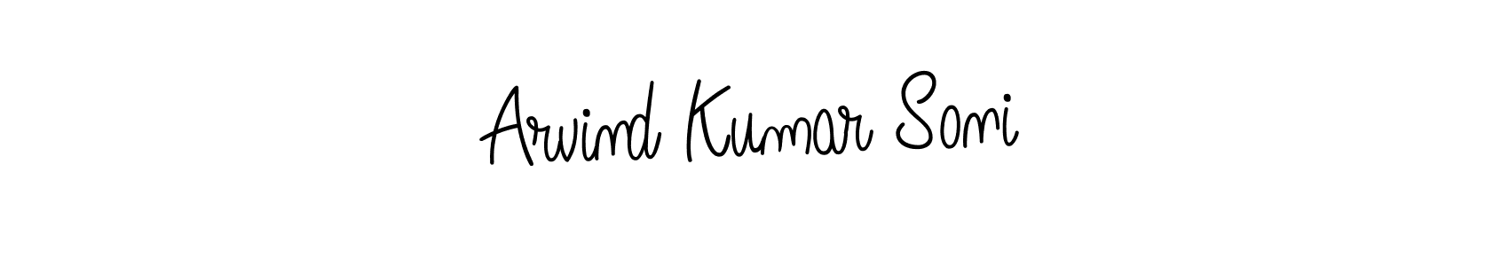 The best way (Angelique-Rose-font-FFP) to make a short signature is to pick only two or three words in your name. The name Arvind Kumar Soni include a total of six letters. For converting this name. Arvind Kumar Soni signature style 5 images and pictures png