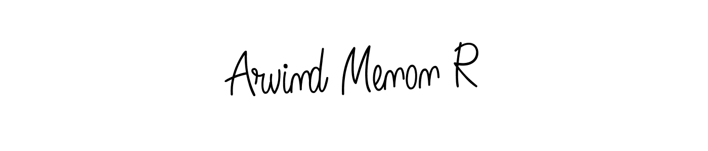 How to make Arvind Menon R name signature. Use Angelique-Rose-font-FFP style for creating short signs online. This is the latest handwritten sign. Arvind Menon R signature style 5 images and pictures png