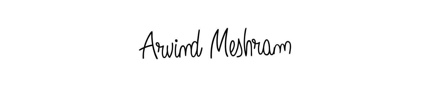 Use a signature maker to create a handwritten signature online. With this signature software, you can design (Angelique-Rose-font-FFP) your own signature for name Arvind Meshram. Arvind Meshram signature style 5 images and pictures png