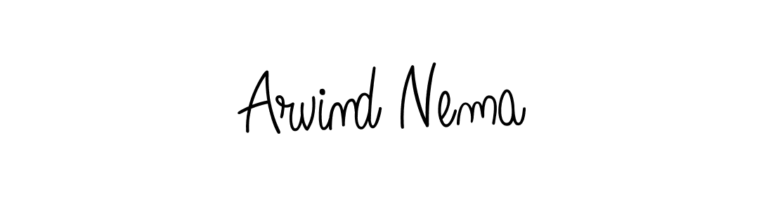 You should practise on your own different ways (Angelique-Rose-font-FFP) to write your name (Arvind Nema) in signature. don't let someone else do it for you. Arvind Nema signature style 5 images and pictures png