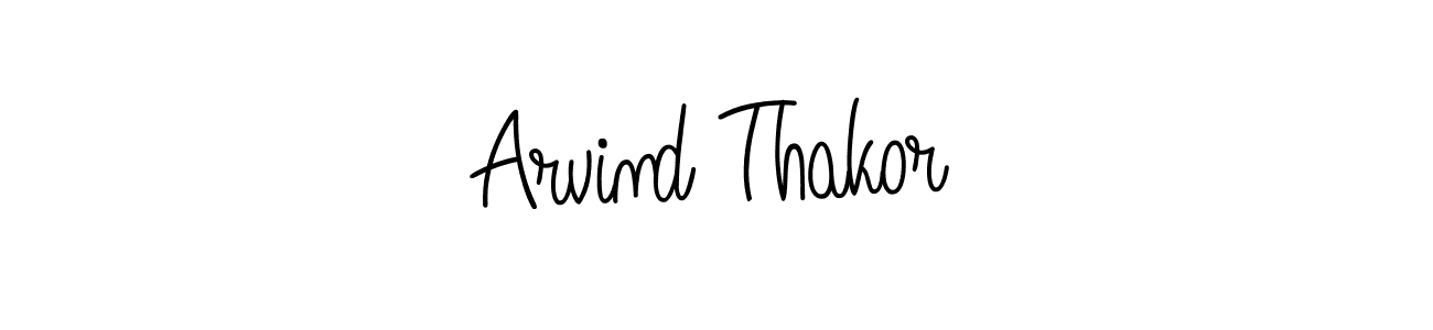 The best way (Angelique-Rose-font-FFP) to make a short signature is to pick only two or three words in your name. The name Arvind Thakor include a total of six letters. For converting this name. Arvind Thakor signature style 5 images and pictures png