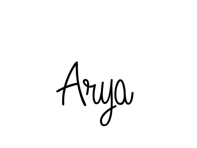 Make a beautiful signature design for name Arya. With this signature (Angelique-Rose-font-FFP) style, you can create a handwritten signature for free. Arya signature style 5 images and pictures png