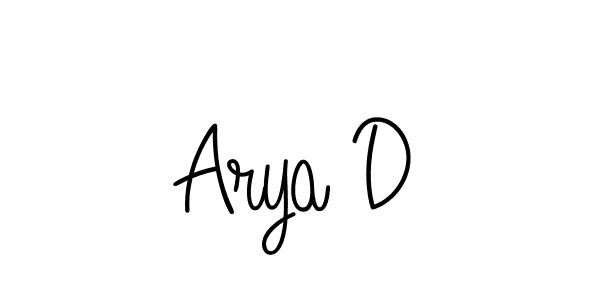 How to make Arya D name signature. Use Angelique-Rose-font-FFP style for creating short signs online. This is the latest handwritten sign. Arya D signature style 5 images and pictures png