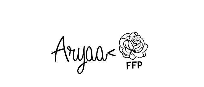 Design your own signature with our free online signature maker. With this signature software, you can create a handwritten (Angelique-Rose-font-FFP) signature for name Aryaa<3. Aryaa<3 signature style 5 images and pictures png