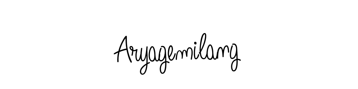 How to make Aryagemilang name signature. Use Angelique-Rose-font-FFP style for creating short signs online. This is the latest handwritten sign. Aryagemilang signature style 5 images and pictures png