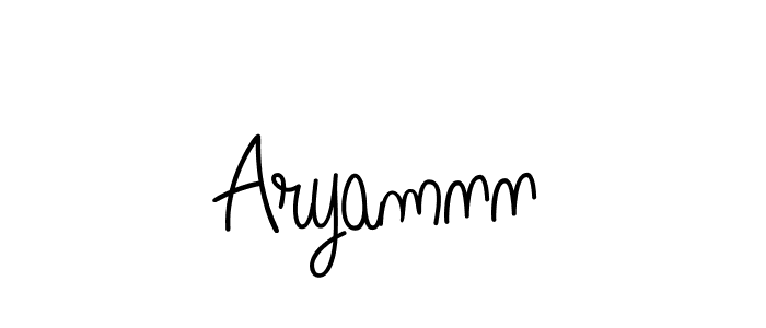 Make a beautiful signature design for name Aryamnn. With this signature (Angelique-Rose-font-FFP) style, you can create a handwritten signature for free. Aryamnn signature style 5 images and pictures png