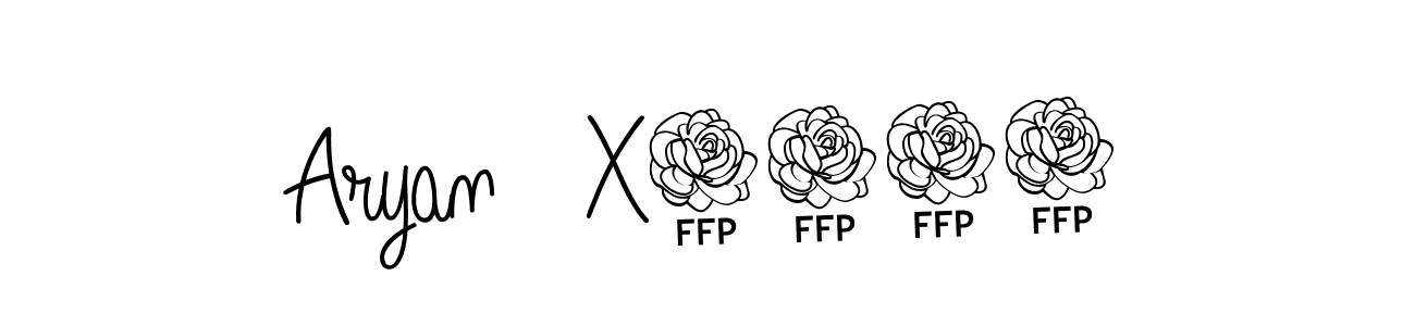 You should practise on your own different ways (Angelique-Rose-font-FFP) to write your name (Aryan   X0702) in signature. don't let someone else do it for you. Aryan   X0702 signature style 5 images and pictures png