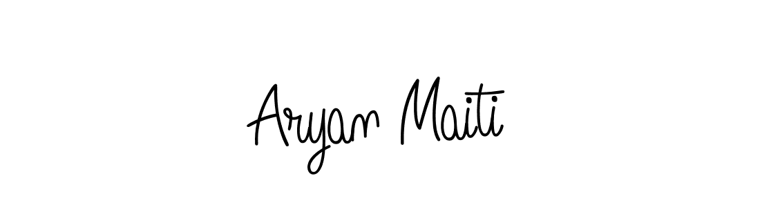 Use a signature maker to create a handwritten signature online. With this signature software, you can design (Angelique-Rose-font-FFP) your own signature for name Aryan Maiti. Aryan Maiti signature style 5 images and pictures png