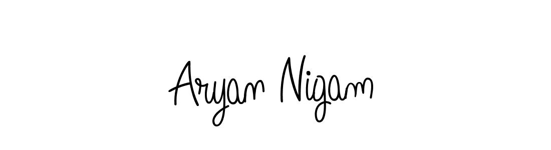 How to make Aryan Nigam name signature. Use Angelique-Rose-font-FFP style for creating short signs online. This is the latest handwritten sign. Aryan Nigam signature style 5 images and pictures png