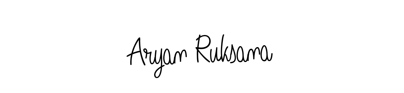 if you are searching for the best signature style for your name Aryan Ruksana. so please give up your signature search. here we have designed multiple signature styles  using Angelique-Rose-font-FFP. Aryan Ruksana signature style 5 images and pictures png