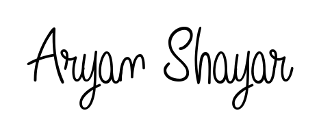 Use a signature maker to create a handwritten signature online. With this signature software, you can design (Angelique-Rose-font-FFP) your own signature for name Aryan Shayar. Aryan Shayar signature style 5 images and pictures png