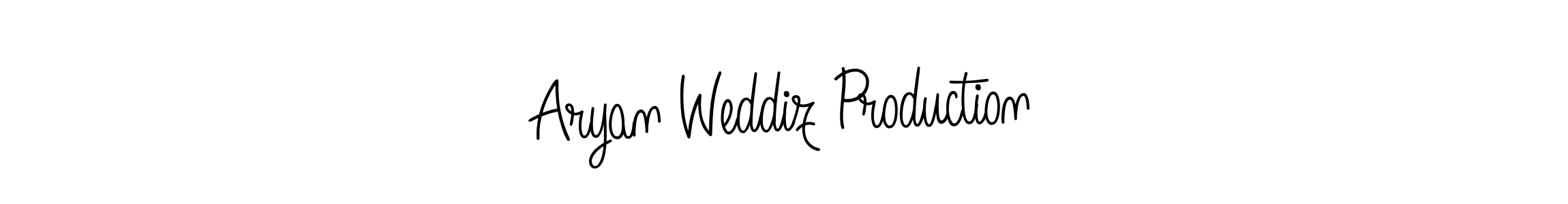 The best way (Angelique-Rose-font-FFP) to make a short signature is to pick only two or three words in your name. The name Aryan Weddiz Production include a total of six letters. For converting this name. Aryan Weddiz Production signature style 5 images and pictures png