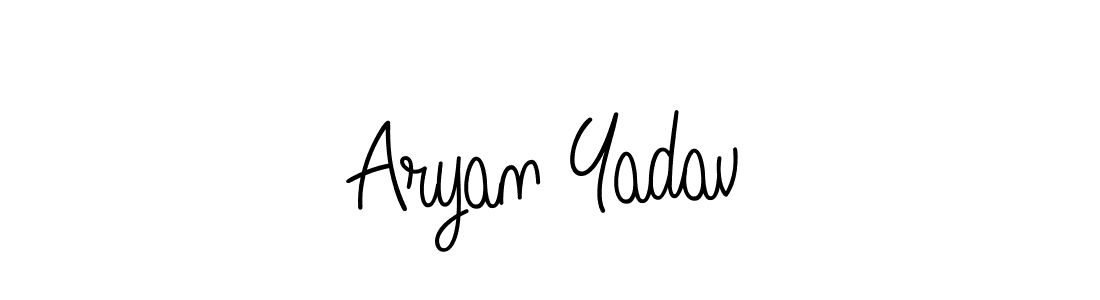 The best way (Angelique-Rose-font-FFP) to make a short signature is to pick only two or three words in your name. The name Aryan Yadav include a total of six letters. For converting this name. Aryan Yadav signature style 5 images and pictures png