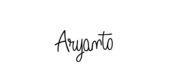 Make a beautiful signature design for name Aryanto. With this signature (Angelique-Rose-font-FFP) style, you can create a handwritten signature for free. Aryanto signature style 5 images and pictures png