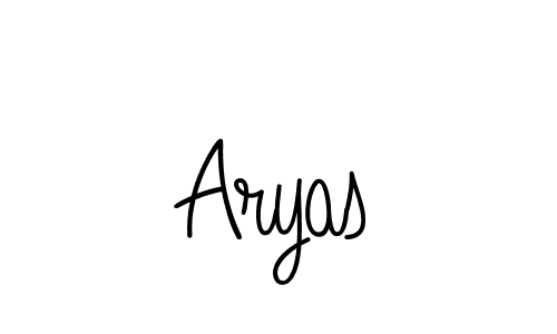 Make a beautiful signature design for name Aryas. With this signature (Angelique-Rose-font-FFP) style, you can create a handwritten signature for free. Aryas signature style 5 images and pictures png
