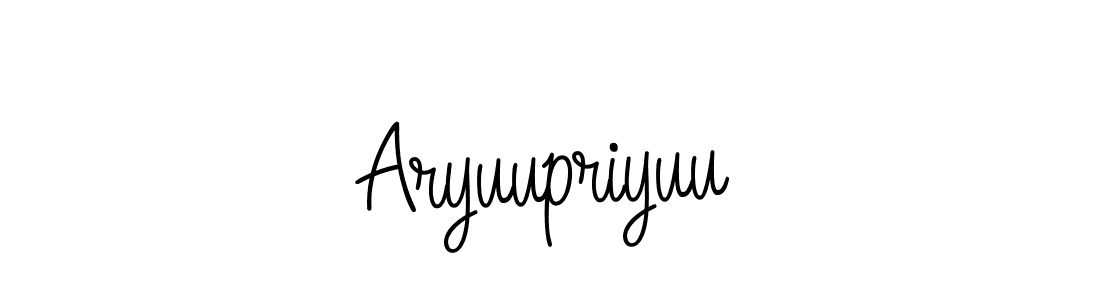 Use a signature maker to create a handwritten signature online. With this signature software, you can design (Angelique-Rose-font-FFP) your own signature for name Aryuupriyuu. Aryuupriyuu signature style 5 images and pictures png