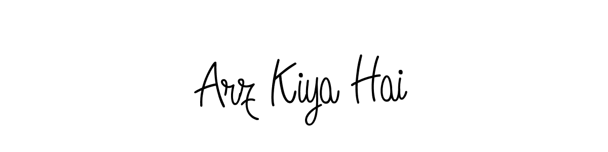 The best way (Angelique-Rose-font-FFP) to make a short signature is to pick only two or three words in your name. The name Arz Kiya Hai include a total of six letters. For converting this name. Arz Kiya Hai signature style 5 images and pictures png