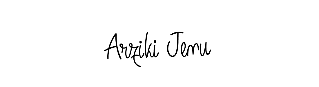 Use a signature maker to create a handwritten signature online. With this signature software, you can design (Angelique-Rose-font-FFP) your own signature for name Arziki Jenu. Arziki Jenu signature style 5 images and pictures png