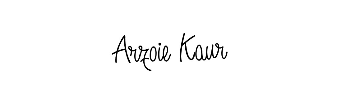 Use a signature maker to create a handwritten signature online. With this signature software, you can design (Angelique-Rose-font-FFP) your own signature for name Arzoie Kaur. Arzoie Kaur signature style 5 images and pictures png
