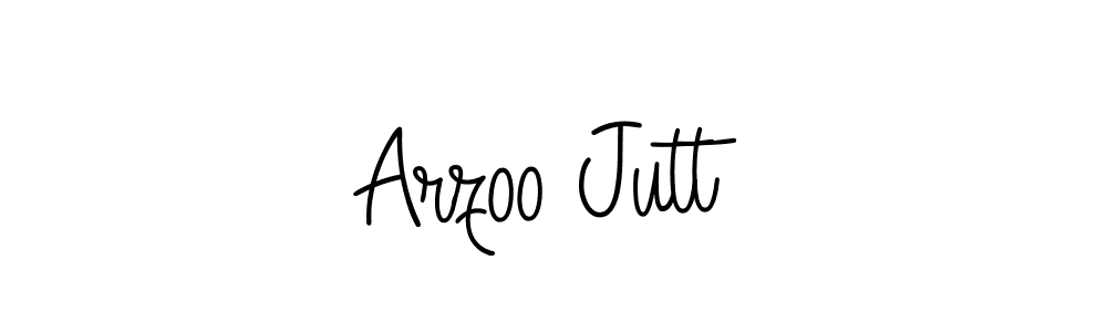 You should practise on your own different ways (Angelique-Rose-font-FFP) to write your name (Arzoo Jutt) in signature. don't let someone else do it for you. Arzoo Jutt signature style 5 images and pictures png