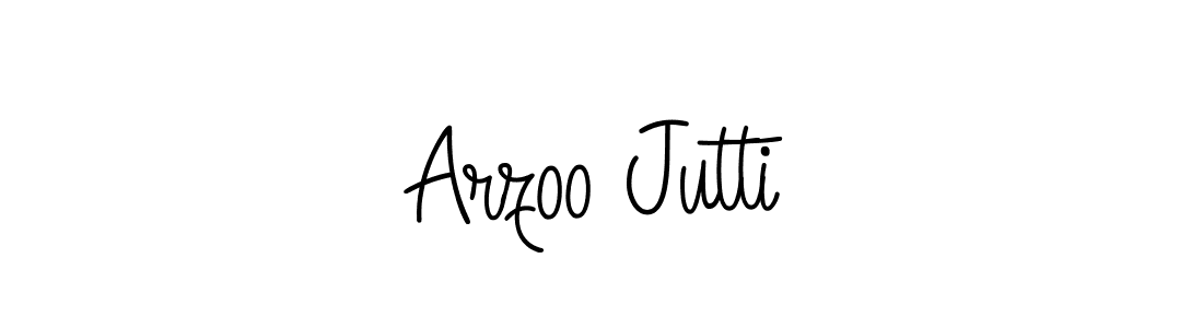 How to make Arzoo Jutti name signature. Use Angelique-Rose-font-FFP style for creating short signs online. This is the latest handwritten sign. Arzoo Jutti signature style 5 images and pictures png