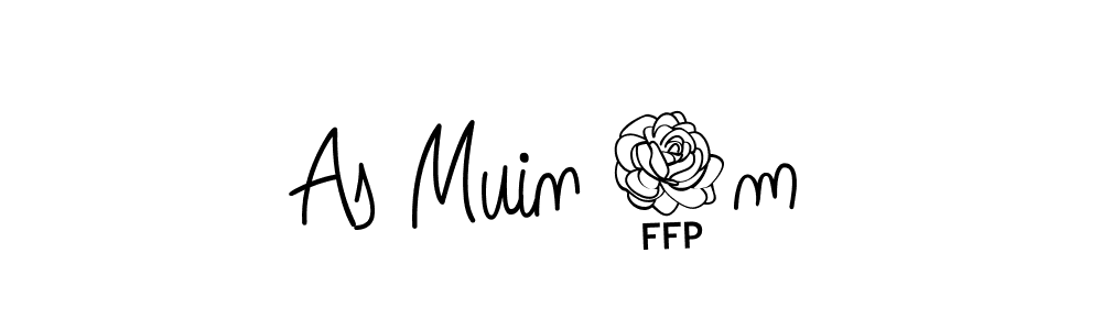 Use a signature maker to create a handwritten signature online. With this signature software, you can design (Angelique-Rose-font-FFP) your own signature for name As Muin 1m. As Muin 1m signature style 5 images and pictures png